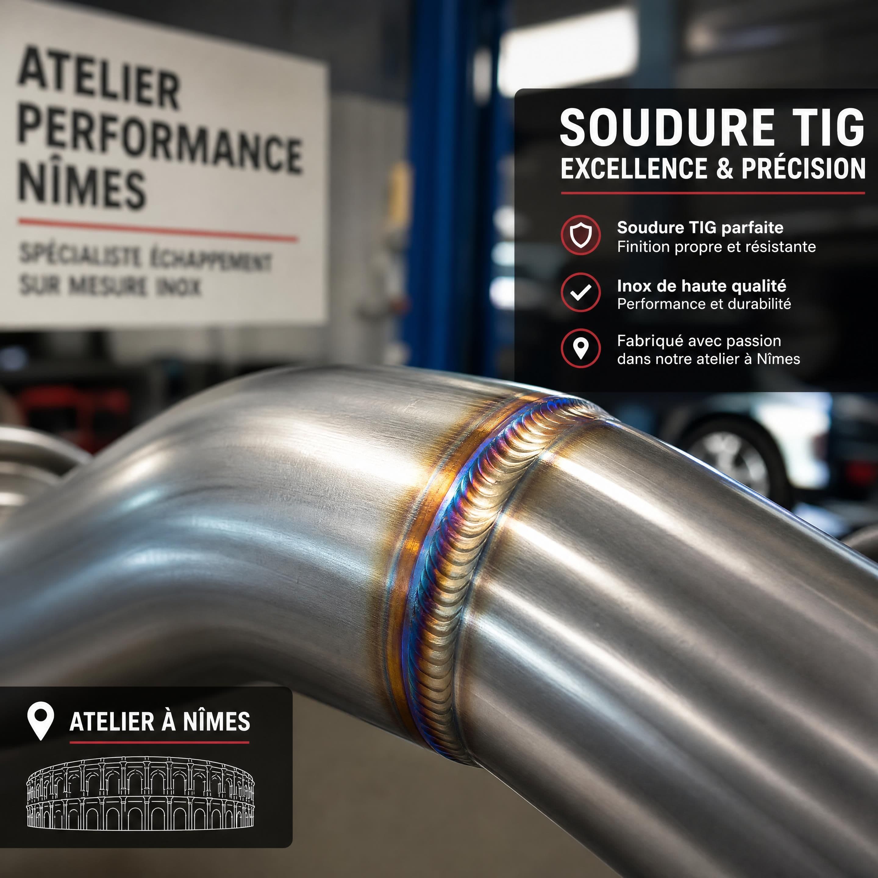 Ligne d'échappement inox sur mesure